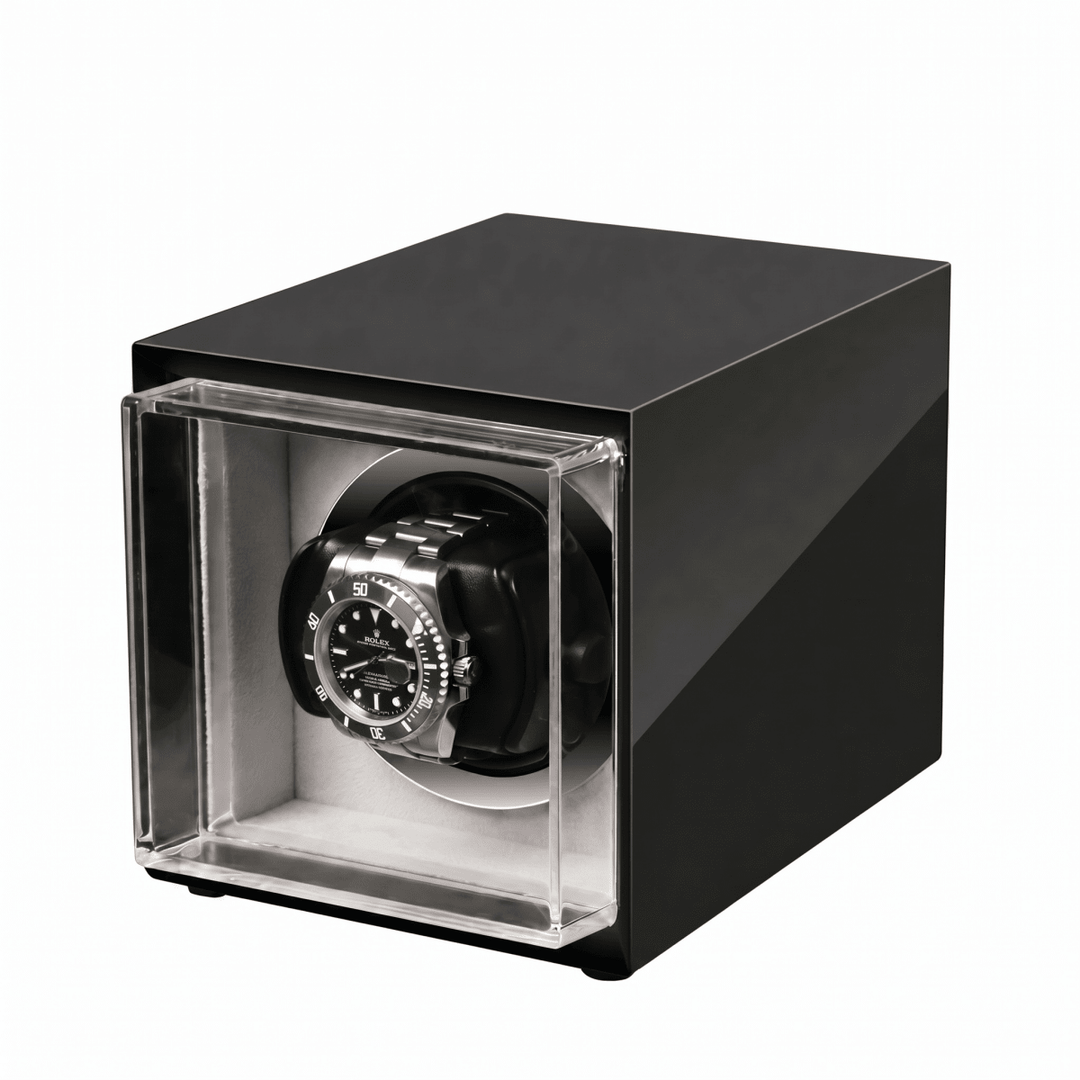 Dunfell Single Watch Winder - Black Piano Lacquer