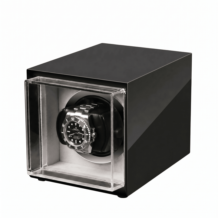 Dunfell Single Watch Winder - Black Piano Lacquer